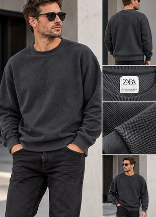 Чоловічий утеплений светр zara, p.xxl синій