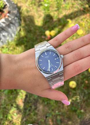 Мужские часы tissot prx powermatic 80 40 мм - механический автоматический, синий циферблат, сапфировое стекло, стальной браслет