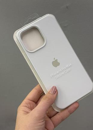 Чохол-накладка з мікрофіброю для айфон 14 pro max, чохол silicone case з мікрофіброю для iphone 14 pro max (білий)