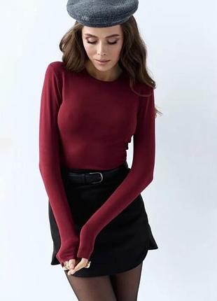Лонгслів жіночий casual.trend бордовий розмір m