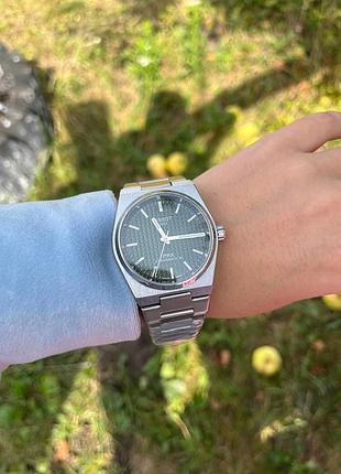 Чоловічий годинник tissot prx 80 — механічний автоматичний, зелений циферблат, сапфірове скло, сталевий браслет
