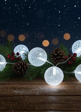 Светодиодная гирлянда на батарейках oecolux led tischdekoration kunststoffkugel, белый свет