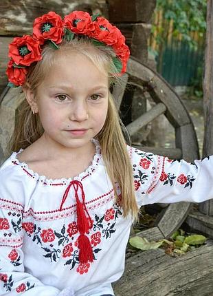 Ободок обруч венок с маками под вышиванку