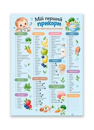 Магнитный планер прикорма голубой «мой первый прикорм» а4 с маркером