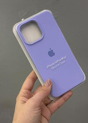 Чехол-накладка с микрофиброй для айфон 14 pro max, чехол silicone case с микрофиброй для iphone 14 pro max (лиловый)