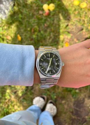 Чоловічий годинник tissot prx powermatic 80 — механічний, 40 мм, чорний циферблат, сапфірове скло, сталевий браслет