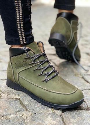 Timberland olive, мужские ботинки, ботинки тімберленд олива