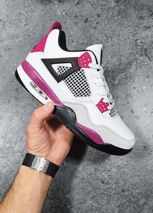 Кросівки жіночі nike air jordan 4 retro white cherry black