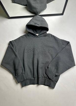 Худі чоловіче fear of god essentials сіре розмір с