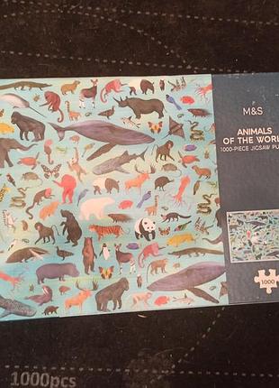 Пазл "животные мира"&nbsp; «animals of the world» на 1000 деталей от бренда marks &amp; spencer, хорошее качество,