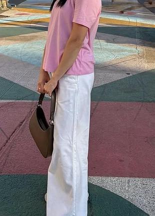 Білі штани wide leg