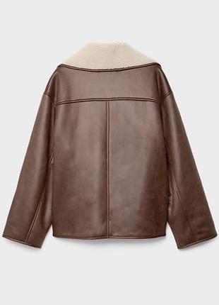 Жіноча дублянка stradivarius коричнева 2