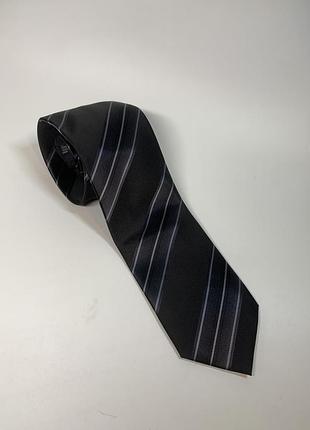 Шовкова чоловіча краватка likas 100% silk hand made, графітова в смужку (н8234)