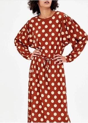 Шикарное в крупный горох платье 👗 2