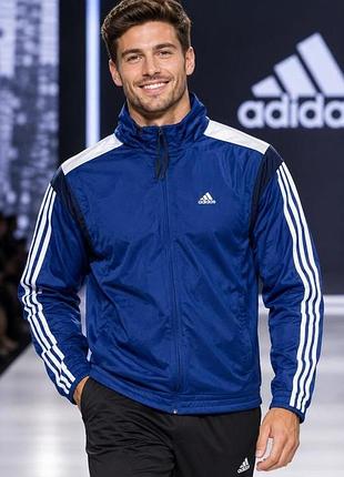 Чоловіча спортивна кофта adidas синя l (поліестер)