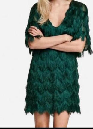Платье миди с бахромой h&amp;m 3