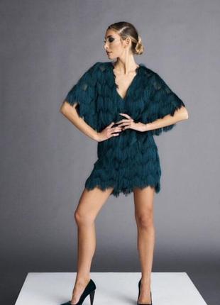 Платье миди с бахромой h&amp;m 10
