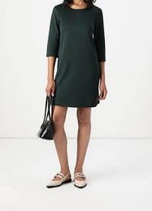 Зеленое трикотажное демисезонное платье/ m/brend h&amp;m
