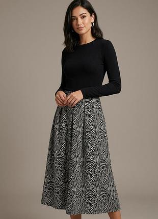Брендова демісезонна спідниця міді "marks&amp; spencer" з принтом "зебра". розмір uk14/eur42.