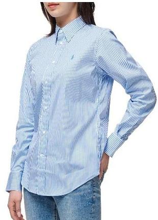 Сорочка жіноча polo ralph lauren в смужку блакитна розмір m/l
