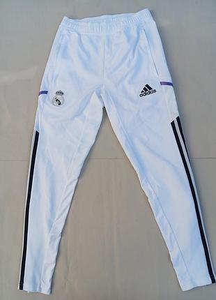 Тренировочные брюки real madrid adidas white youth, размер xs