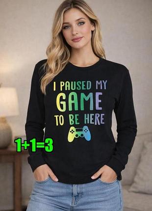 🤩1+1=3** чорний жіночий лонгслів светр, розмір 44 - 46