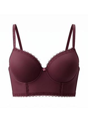 Бюстгальтер женский laura ashley longline 75c 34c бордовый на косточках
