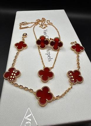 💎new💎брендовый набор серьги,браслет, подвес van cleef (vca, ван клиф,клевер) ♥️