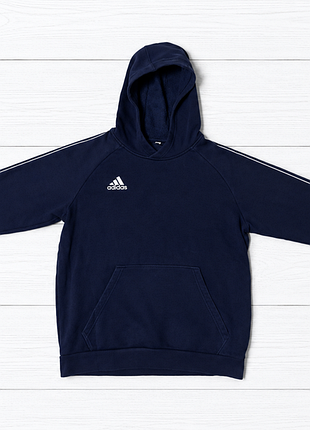 Теплое темно-синее худи adidas core 18