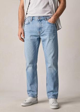 Джинси чоловічі jack & jones світло-блакитні прямого крою, розмір w36 l34