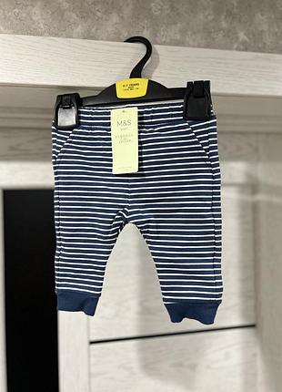 Штани для хлопчиків m&s (marks & spencer) смугасті з органічної бавовни