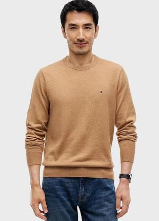 Чоловічий джемпер tommy hilfiger бежевий розмір l 100% бавовна