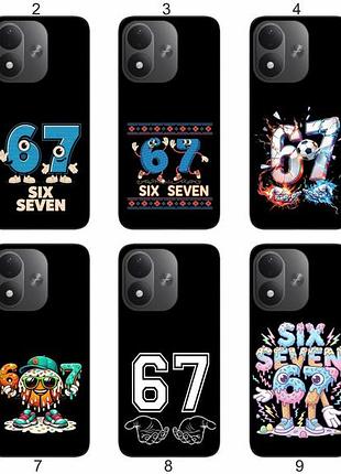 Силіконовий чохол 6-7 шість сім six-seven для xiaomi redmi note 17 4g / 5g мемний дизайн