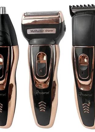 Набір для стриження gemei gm 595 hair trimmer електробритва, тример із насадками джемей