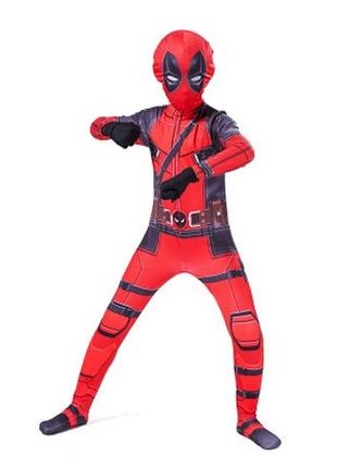 Костюм дэдпула взрослый карнавальный deadpool для косплея (комбинезон + маска), размеры 170 см