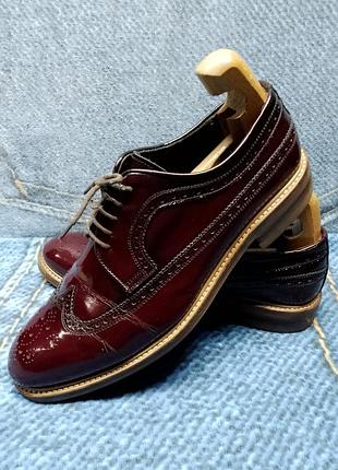 Туфли кожа броги russel & bromley лаковые винтажные
