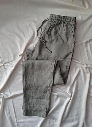 Льняні брюки h&m 3