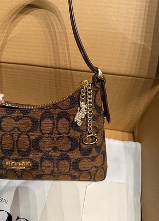 Сумка жіноча coach коричнева з монограмою 3