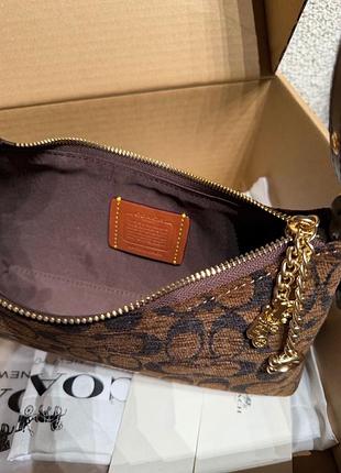 Сумка жіноча coach коричнева з монограмою 5