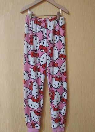 Штаны пижамные hello kitty розовые на девочку 8-9 лет