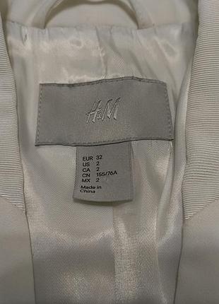 Пиджак белый приталенный h&amp;m 7