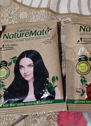 Хна для волосся nisha naturemate natural henna based hair color чорна