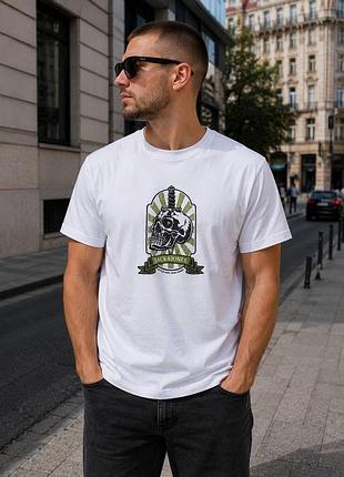 Футболка чоловіча jack & jones біла з принтом skull