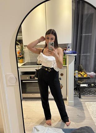 Жіноче боді zara біле з рюшами