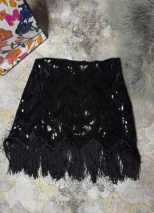 Мини юбка с бахромой&nbsp;zara 3