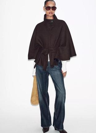 Пальто-кейп з вовни zara.