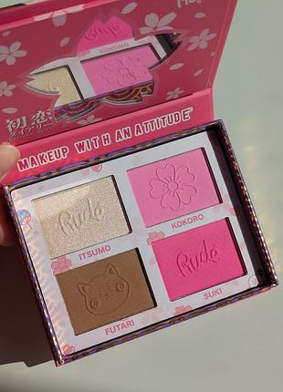 Палетка для обличчя rude cosmetics manga face palette - sweetheart sawa-chan