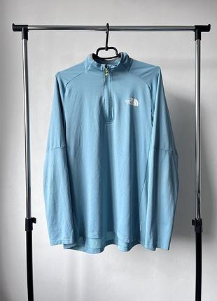 Спортивний лонгслів у розмірі l, бірюзового кольору the north face flashdry half-zip jumper