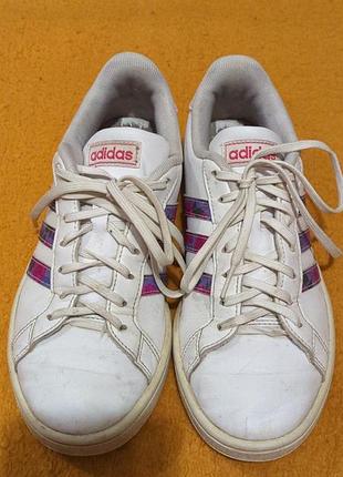 Кросівки жіночі adidas grand court - білі, шкіряні
