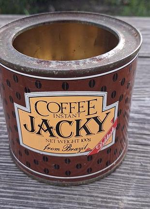 Полая винтажная банка из-под кофе «jacky» 1989 года